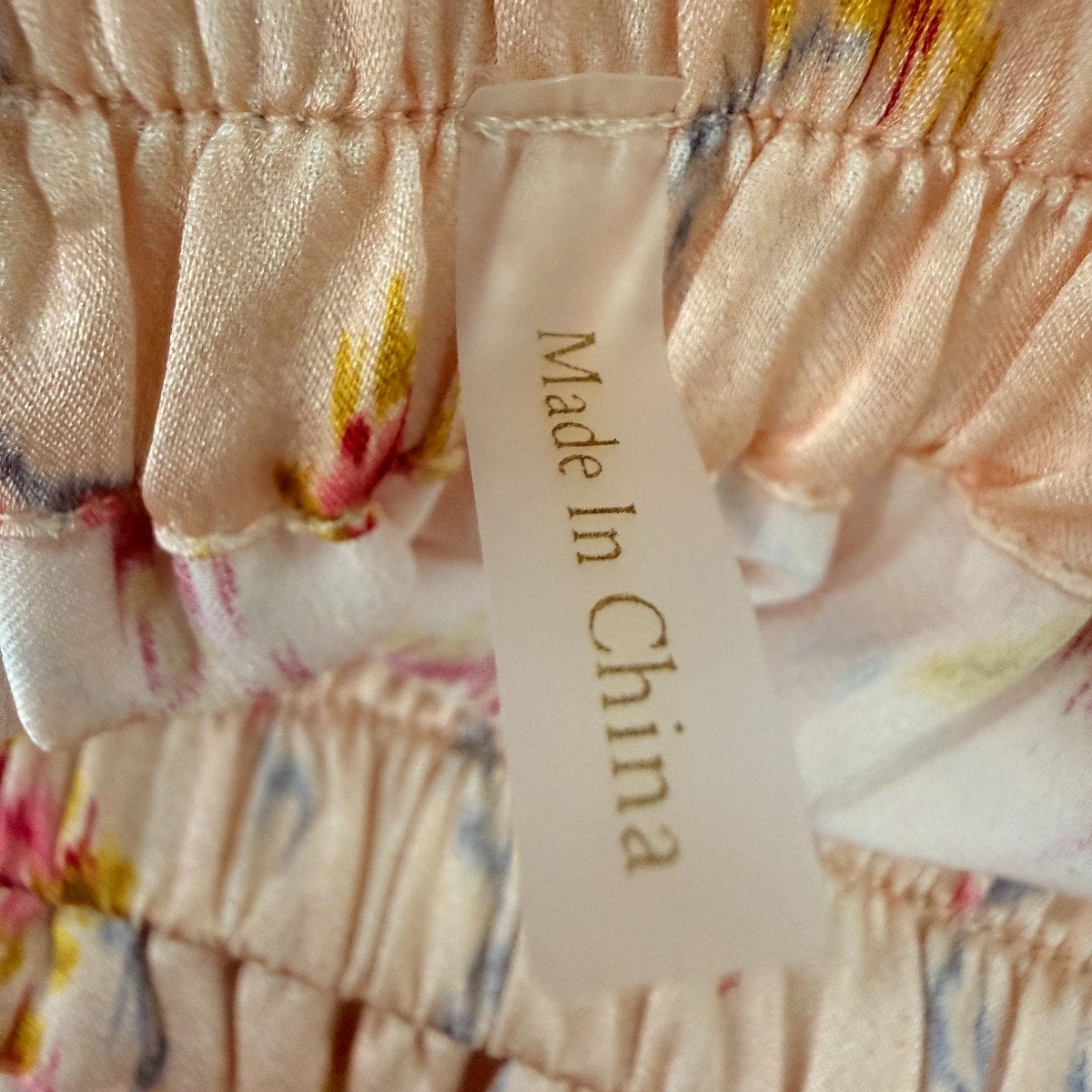 LoveShackFancy Silk Ruffle Floral Print Mini Skirt