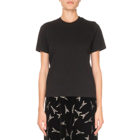 Balenciaga Rose Back Round Neck Short-Sleeve Tee Top