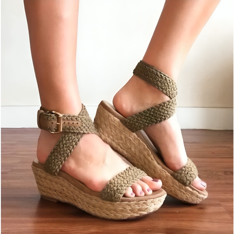 Stuart Weitzman Alex Ankle Strap Platform Wedge Espadrille Sandal