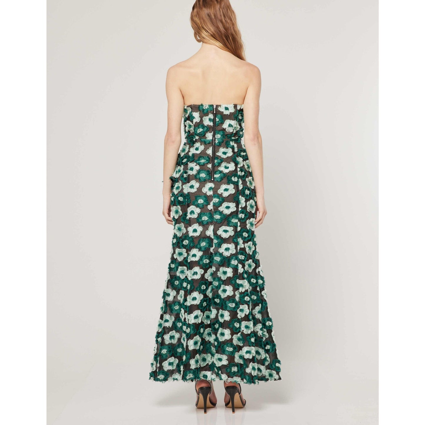 Elliatt Flora Print Strapless Georgina Hi-Slit Maxi Dress Women's