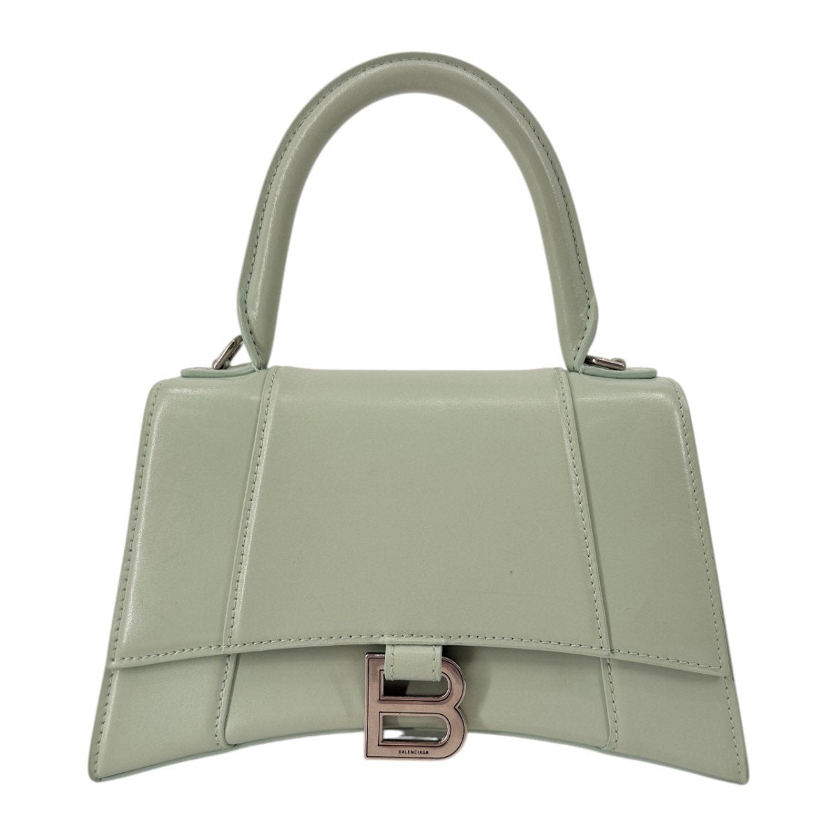 Balenciaga Hourglass Smooth Leather Top Handle Bag Mint Green Women's One Size