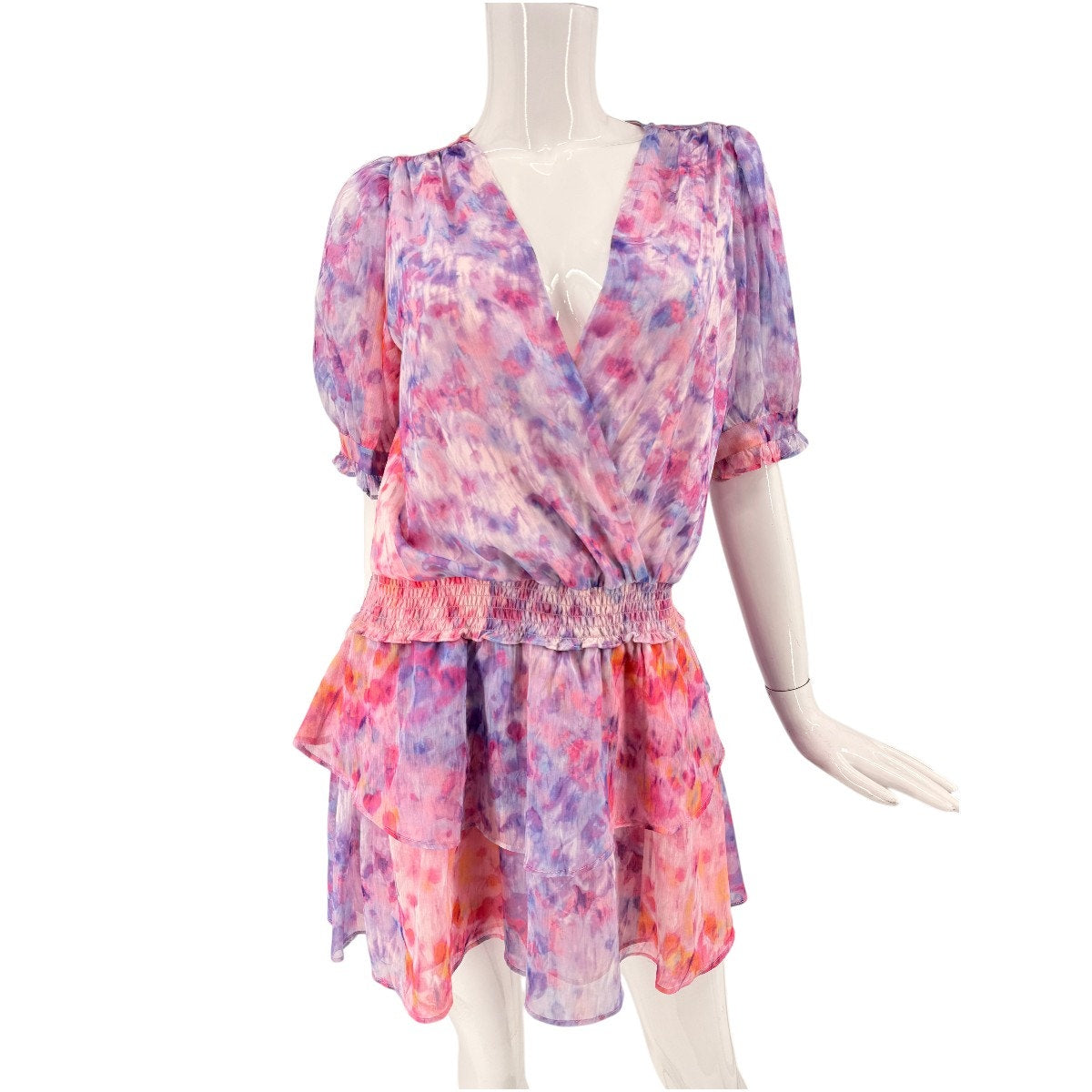 Amanda Uprichard Adriel Polyester Smocked Mini Dress Cotton Candy Women's Size M