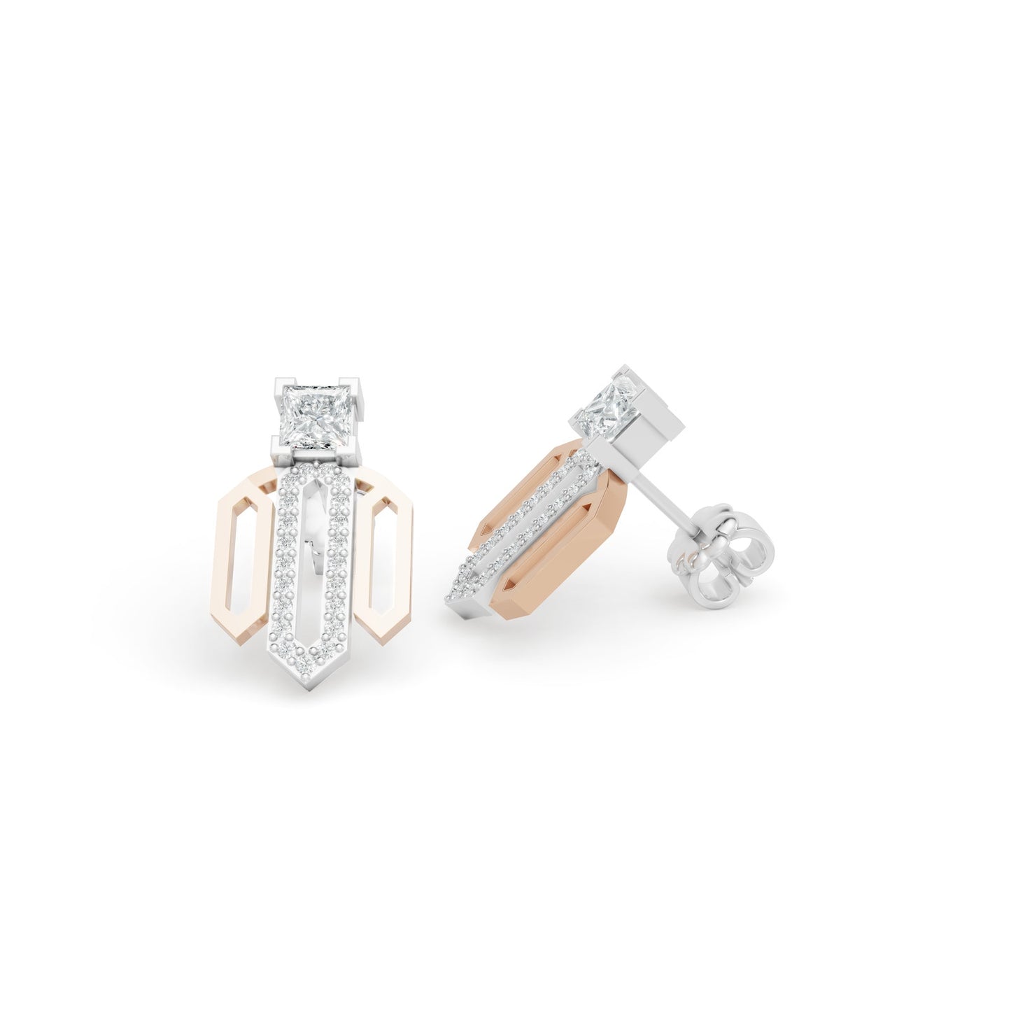 0.87 CTW 14K Plumb Gold Diamond Stud Earrings