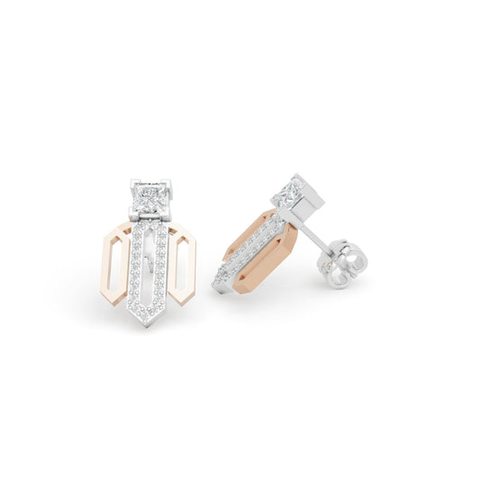 0.87 CTW 14K Plumb Gold Diamond Stud Earrings