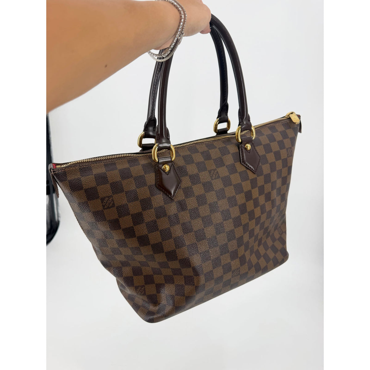 Louis Vuitton Damier Ebene Saleya Tote Brown