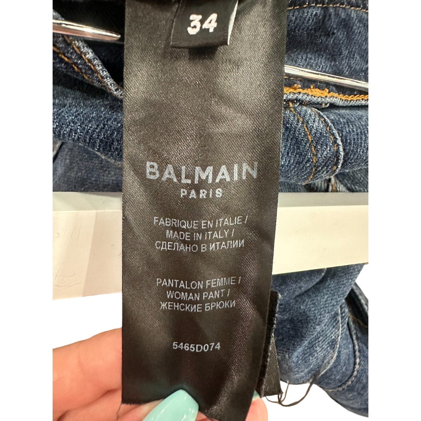 Balmain Faded High-Rise Denim Skinny Jeans Blue Mid Denim Women's Size 34