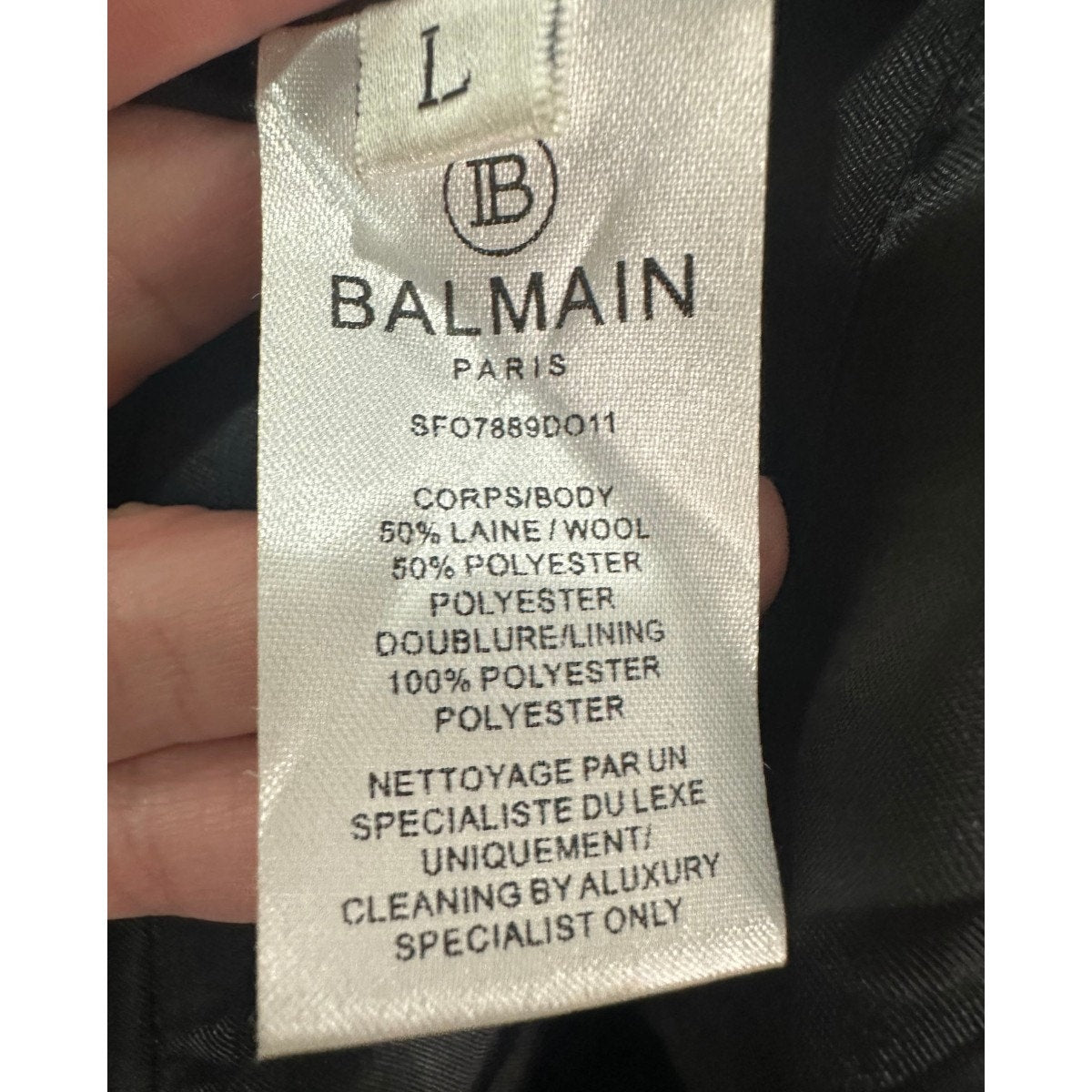Balmain Double Breasted Wool Blazer Navy Blue Gold Button