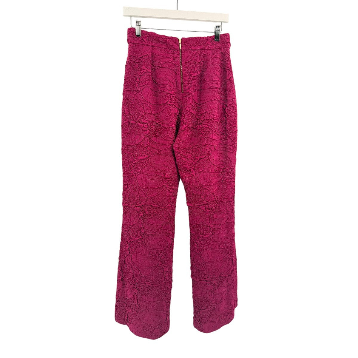 PatBO Knit Embroidered Jacquard High Waist Flared Pants