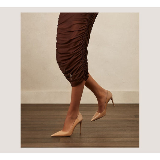 Stuart Weitzman Patent Leather Stuart Power 100 Pointed Pumps