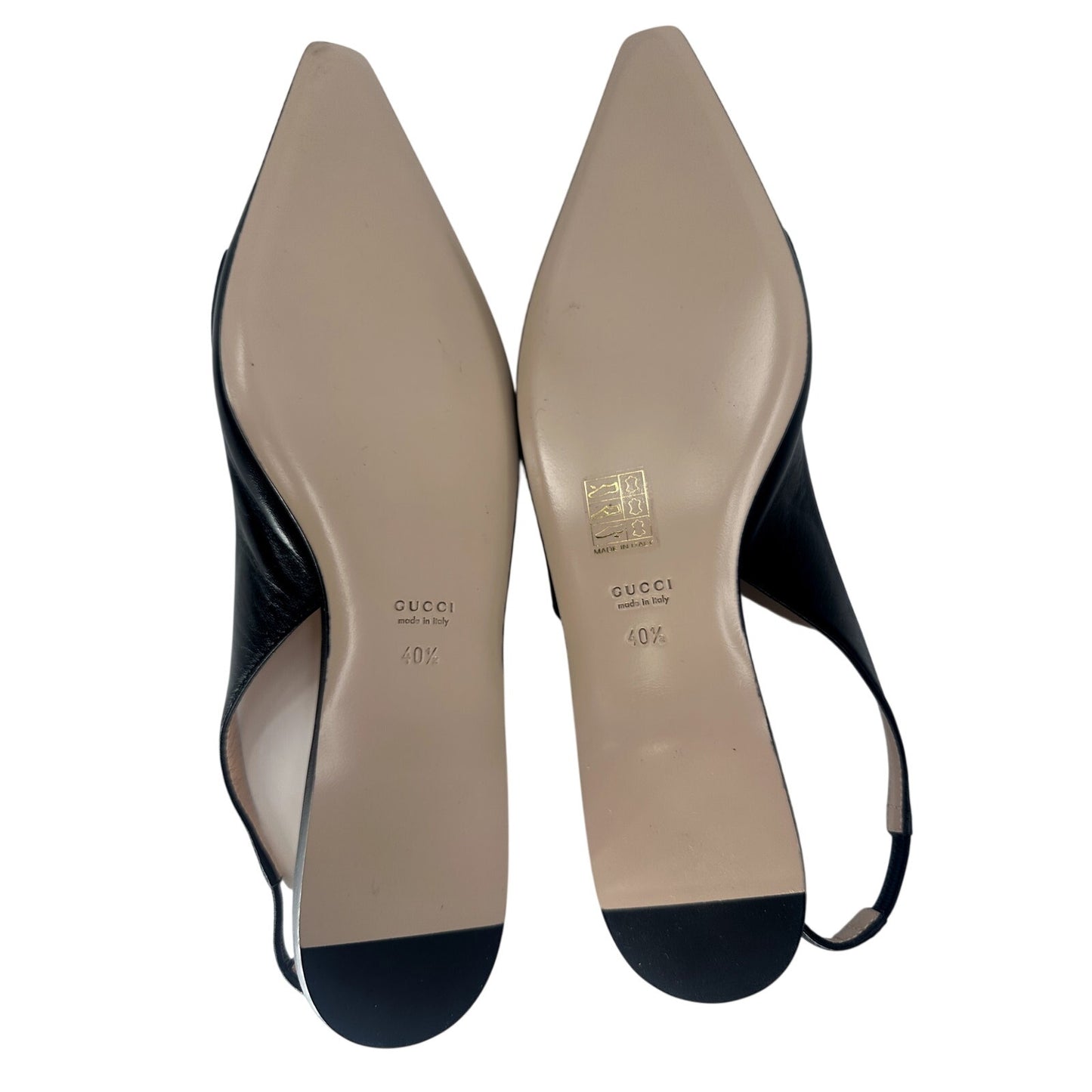 Gucci Nappa Leather Charlotte Zumi Slingback Flats