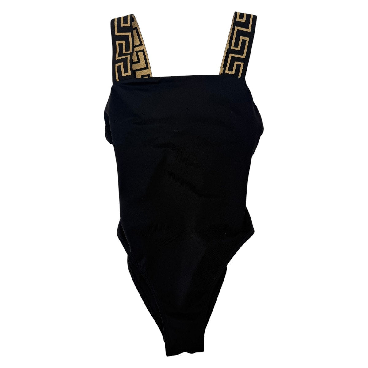 Versace La Greca Square Neck Sleeveless One-Piece Swimsuit