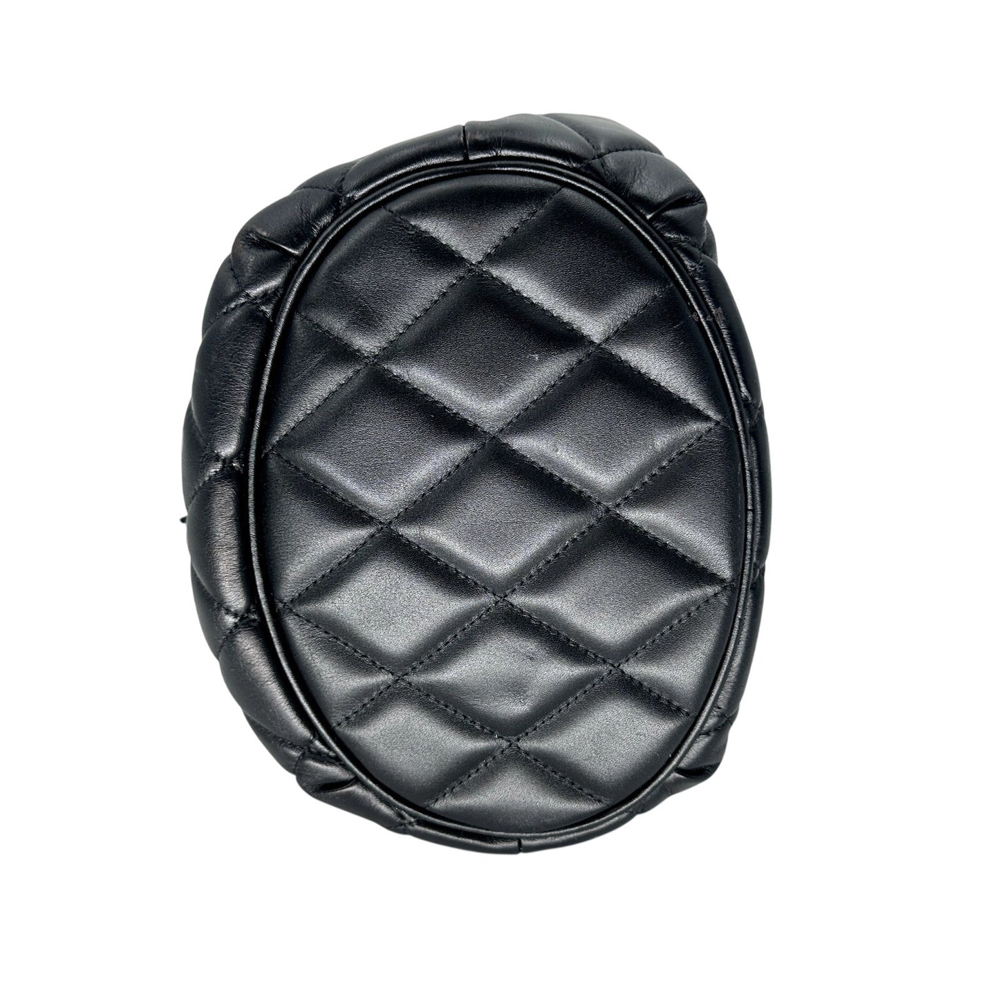 Balenciaga Leather Quilted B Logo Bucket Bag