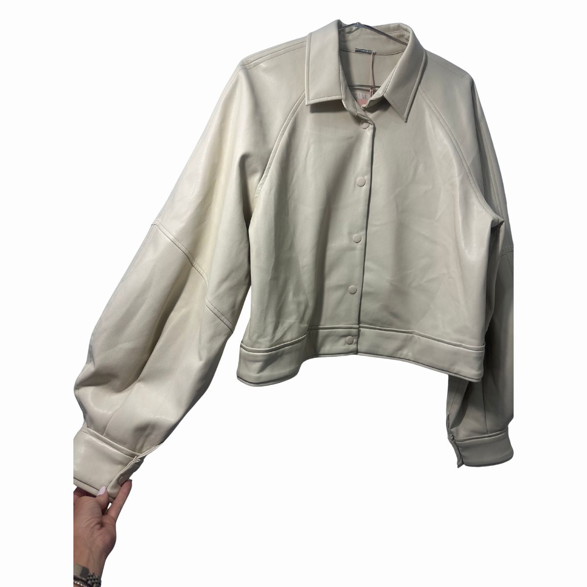 Alexis Ivory Faux Leather Ceci Jacket Buttoned Cuff Women's