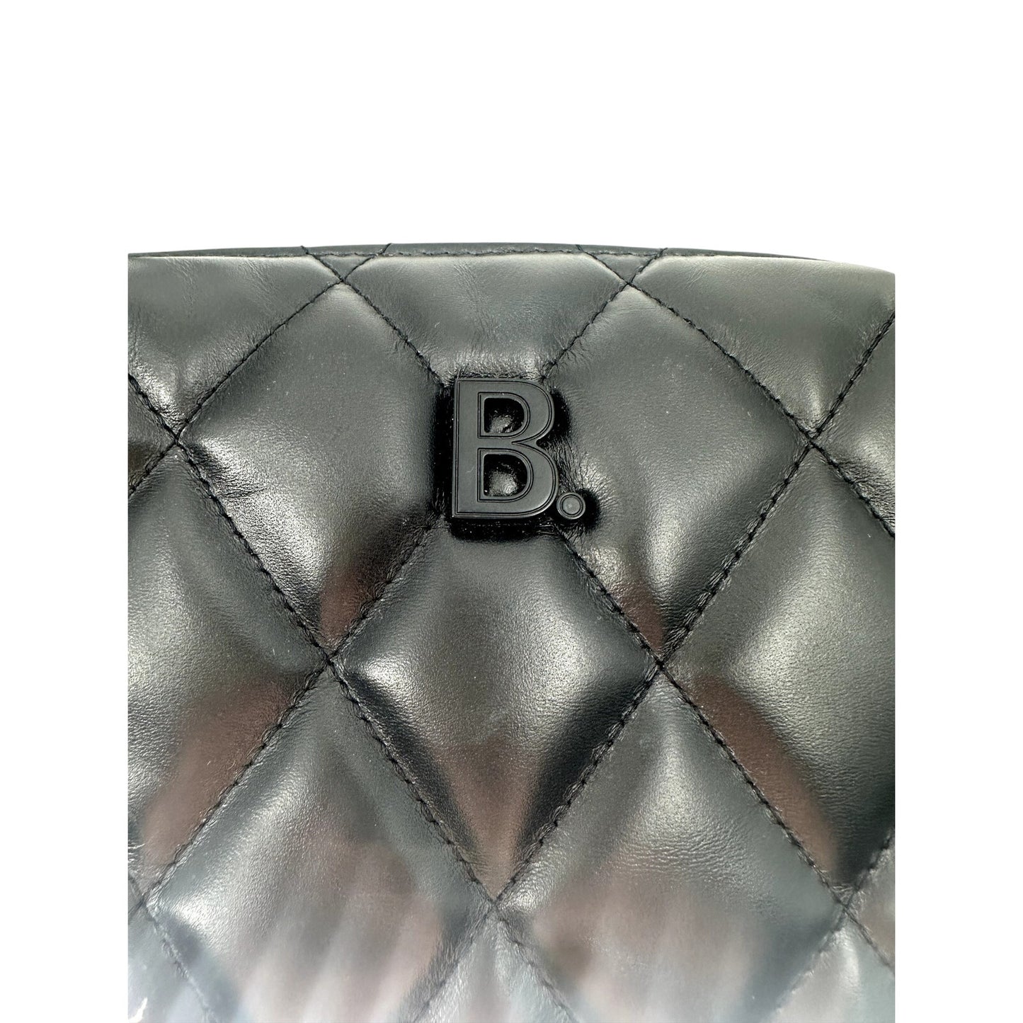 Balenciaga Leather Quilted B Logo Touch Camera Crossbody Bag
