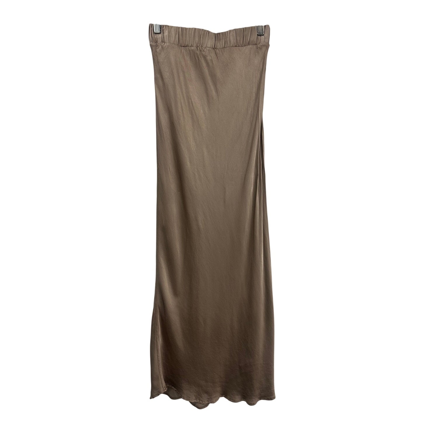 Nation Los Angeles Satin Tee & Side Slit Maxi Skirt Set