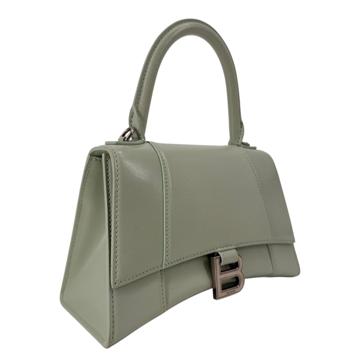 Balenciaga Hourglass Smooth Leather Top Handle Bag Mint Green Women's One Size