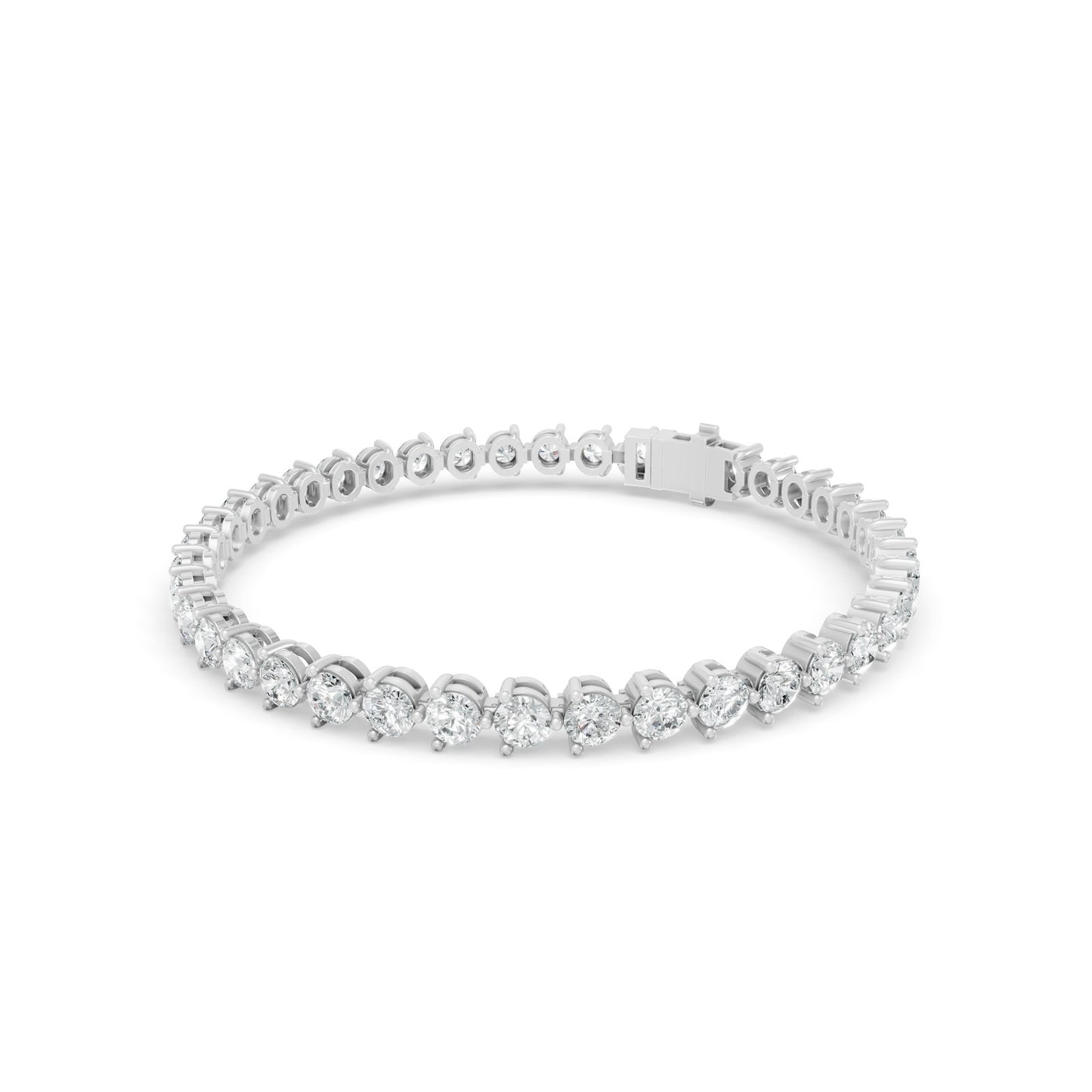 7.06 ctw Diamond 3 Prong 14K White Gold Tennis Bracelet