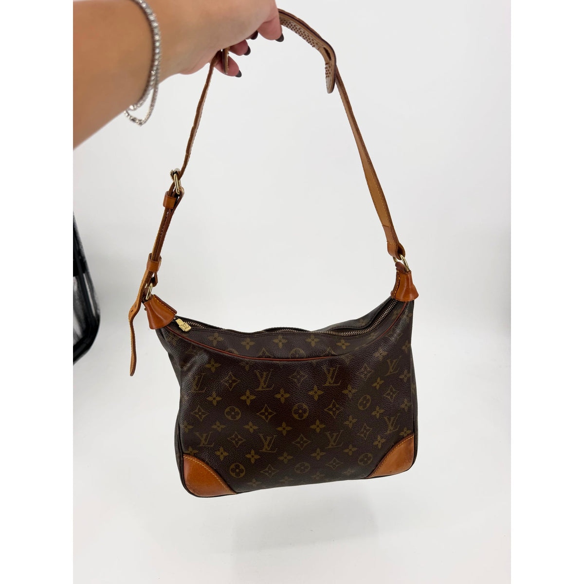 Louis Vuitton Monogram Odeon MM Shoulder Bag Brown Vachetta