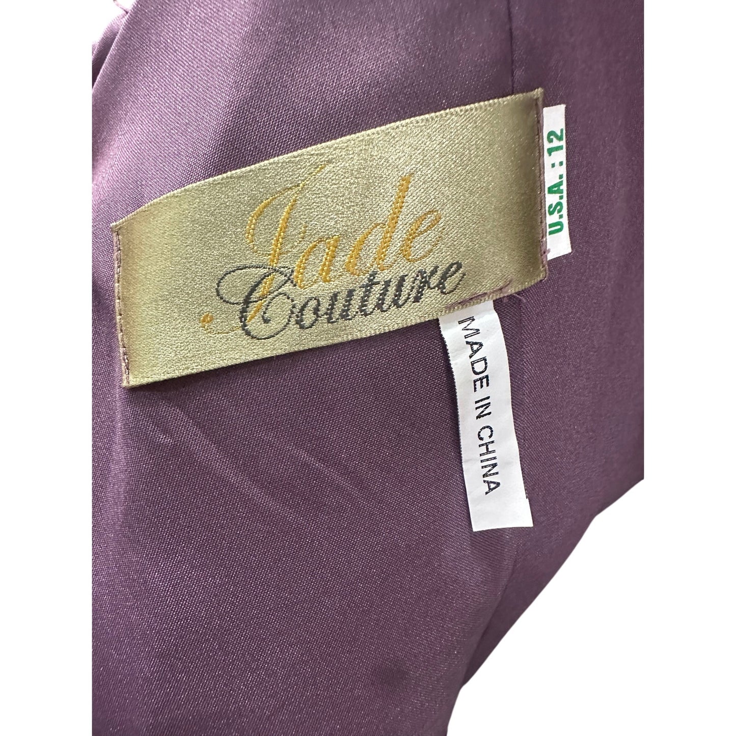 Jade Couture One Shoulder Ruffle Tiered Ball Gown Orchid Shadow