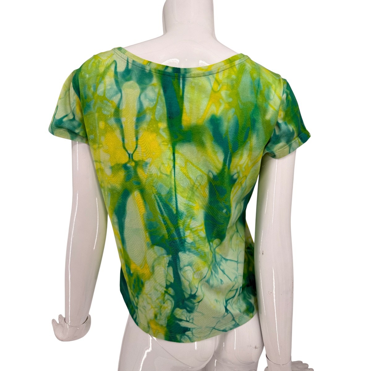 Versace Cotton Jersey Tie-Dye Medusa Print T-Shirt Green Women's Size 38