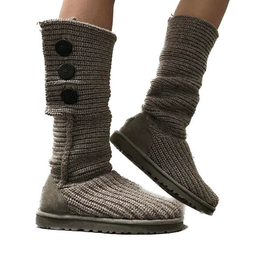 UGG Woven Classic Cardy Tall Foldover Knit Winter Boots