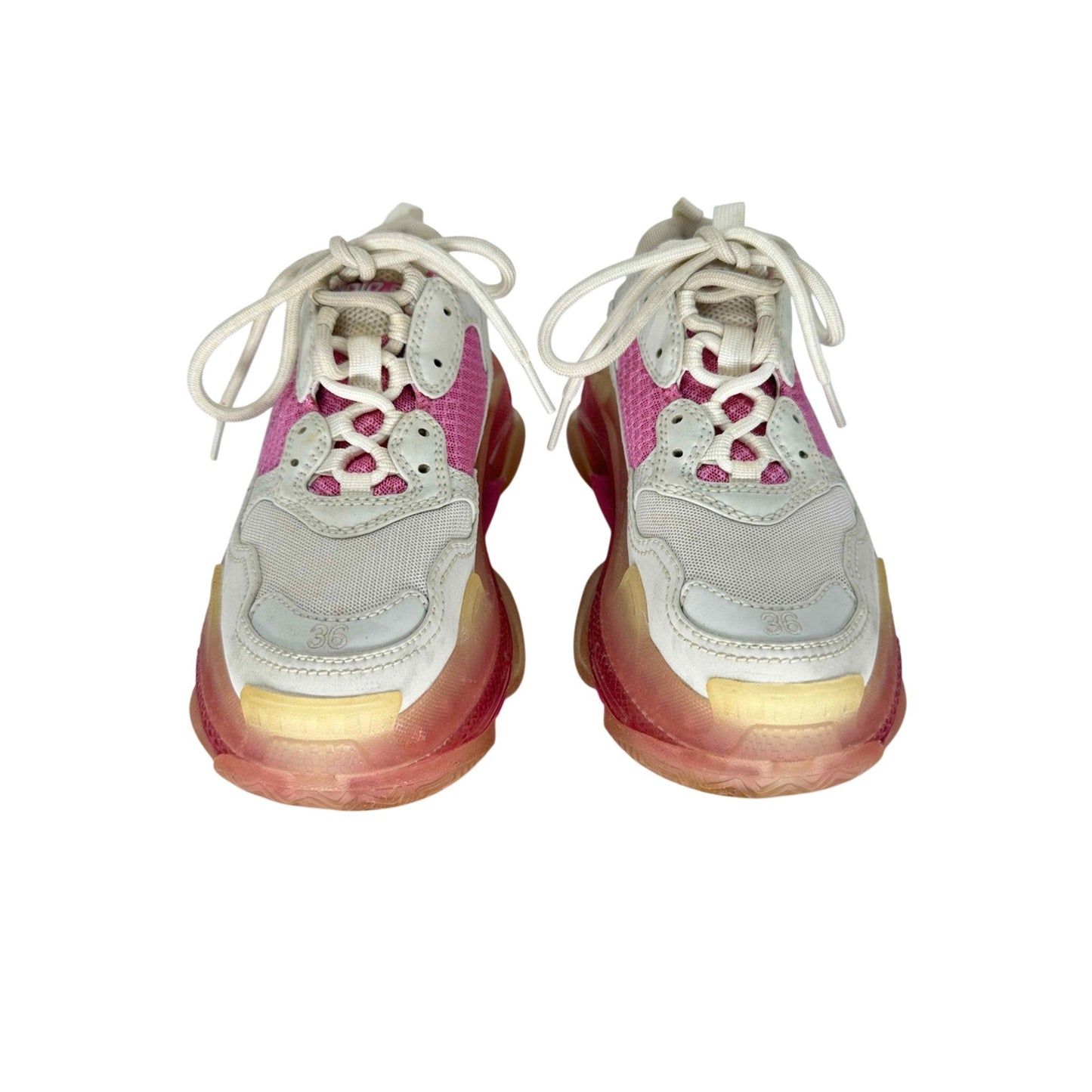 Balenciaga Mesh Triple S Clear Sole Trainers Sneakers