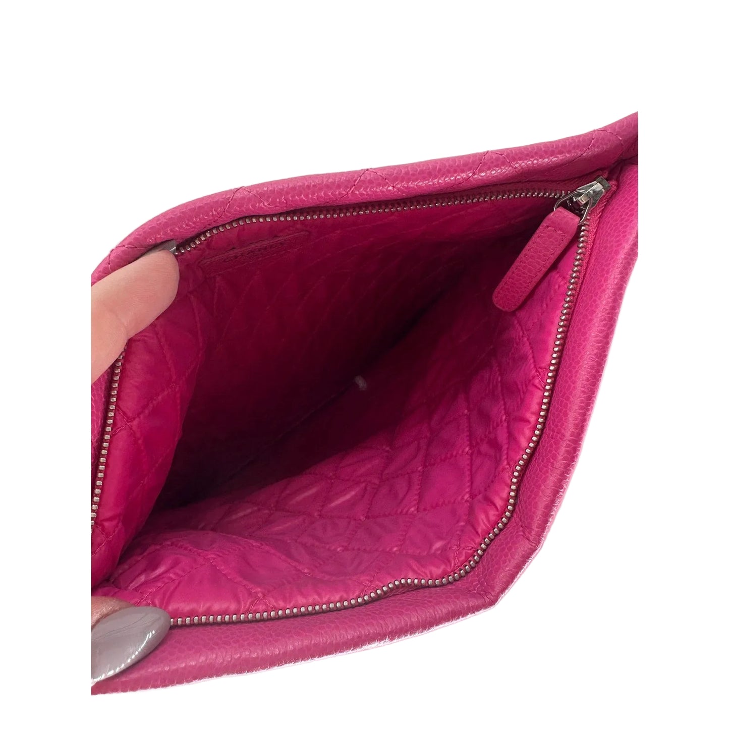 Chanel Leather Quilter Interlocking CC Logo Flap Clutch Bag