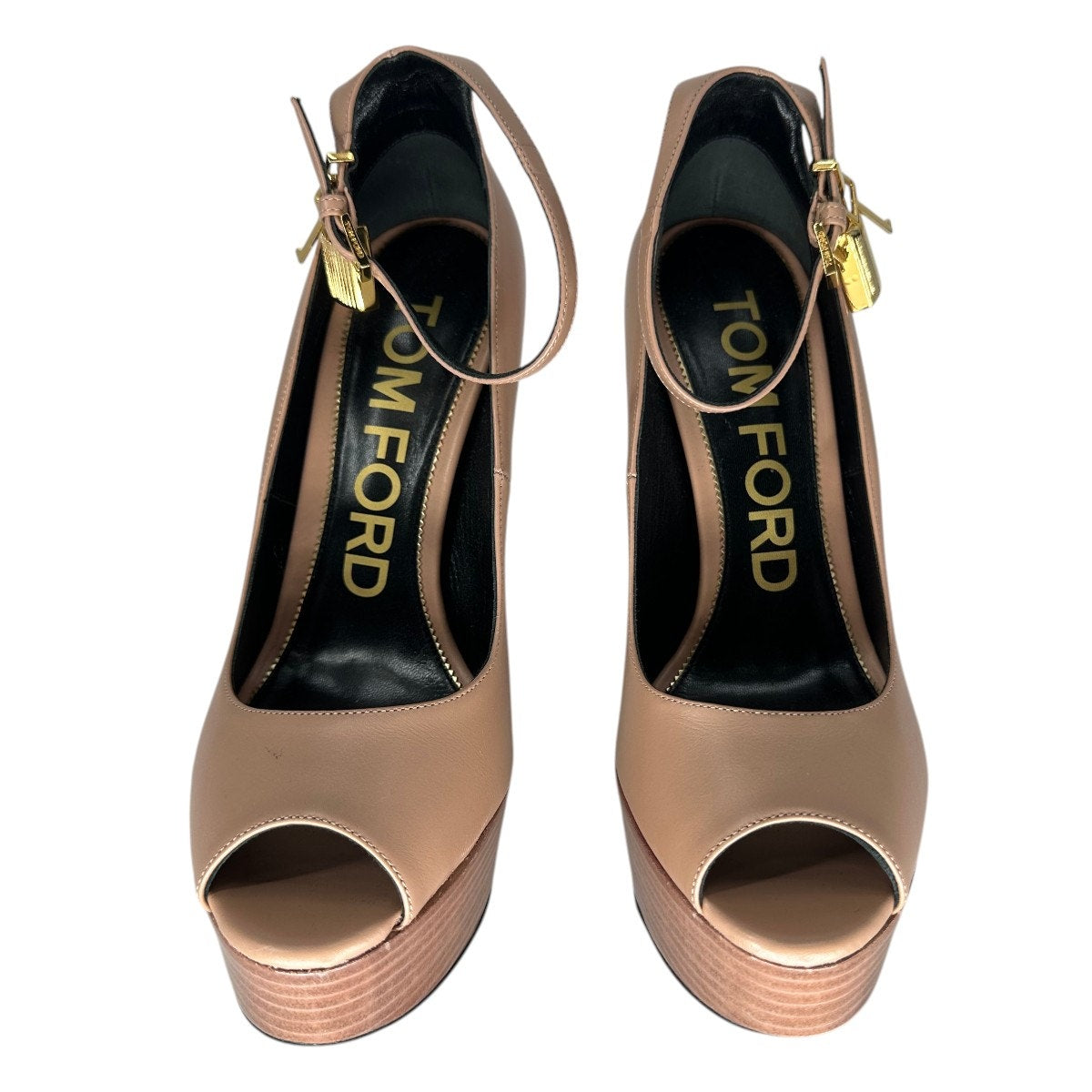 Tom Ford Leather Padlock Platform Pump Heels