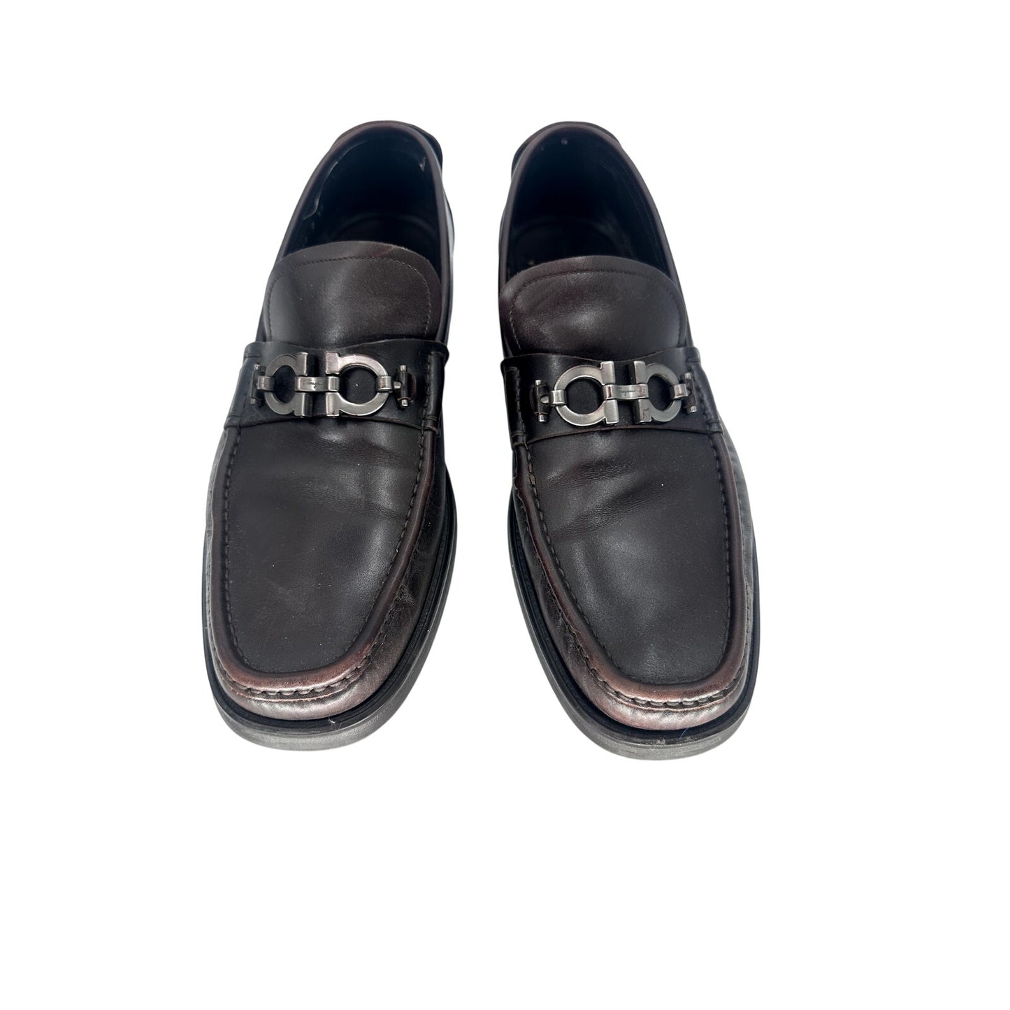 Salvatore Ferragamo David Gancini Leather Lug Sole Loafers