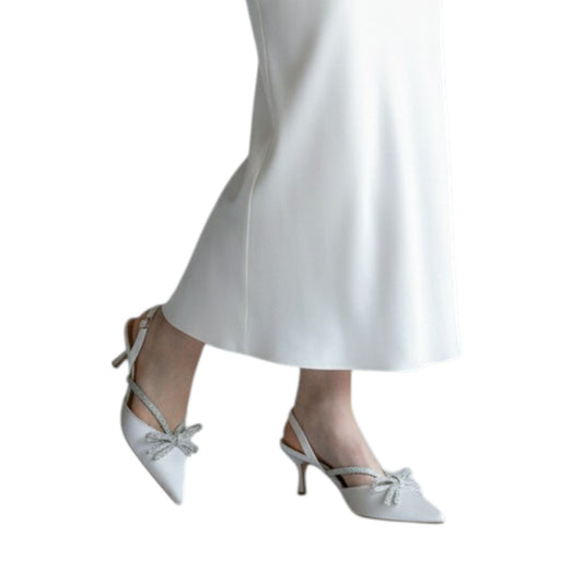 Badgley Mischka Angelina Slingback Pointed Toe Kitten Heel Pumps