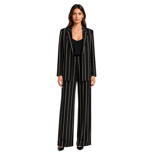 A.L.C. Studio LX Silk Pinstripe Blazer & Wide Leg Pants Suit Set