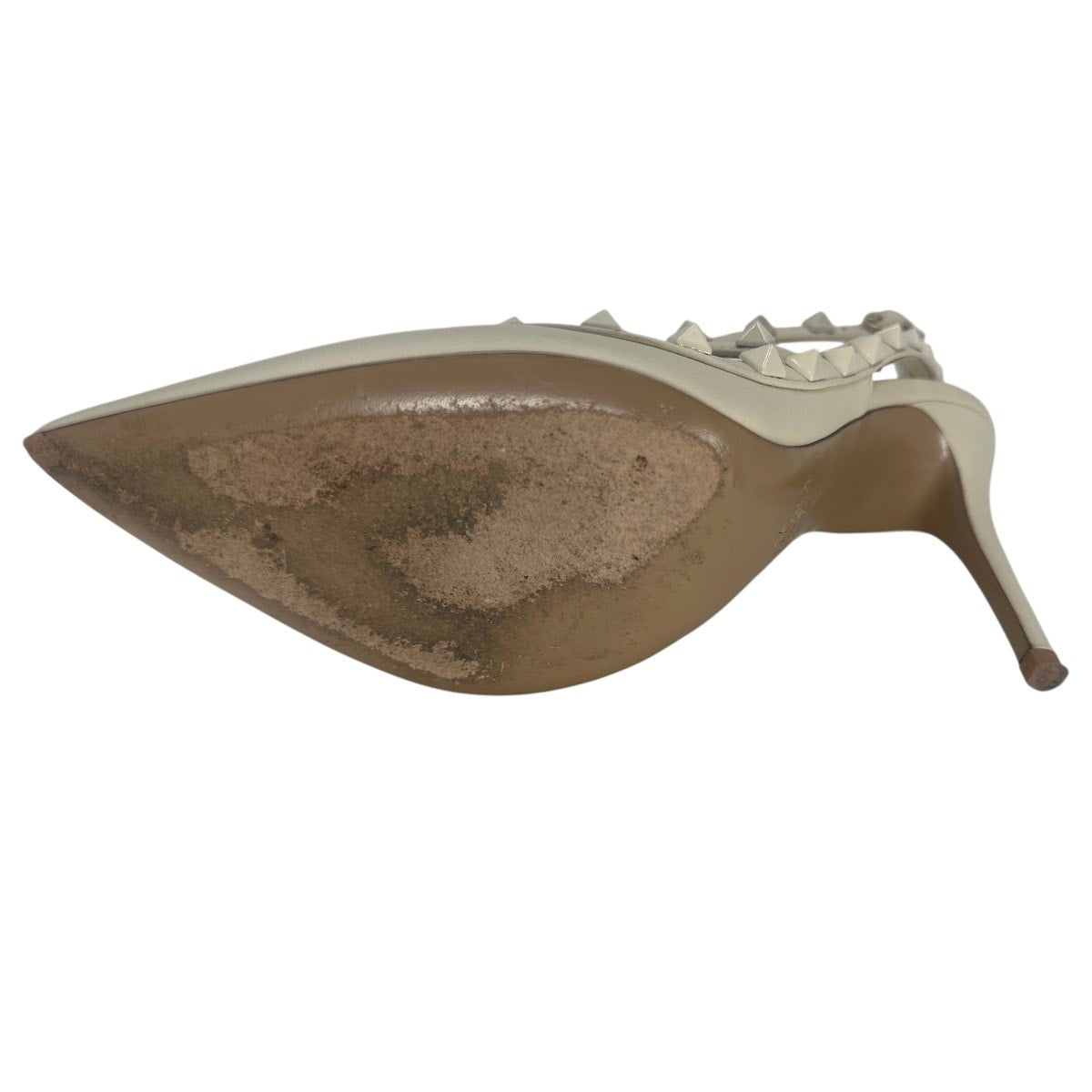 Valentino Leather Rockstud Ankle Strap Pointed Toe Sandals