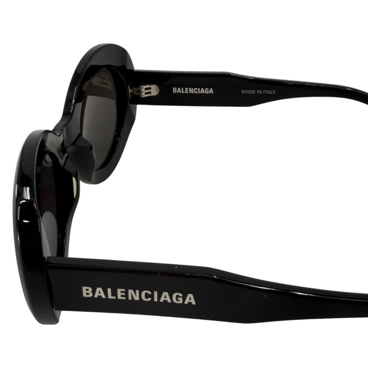 Balenciaga Acetate Round Frame Sunglasses Black