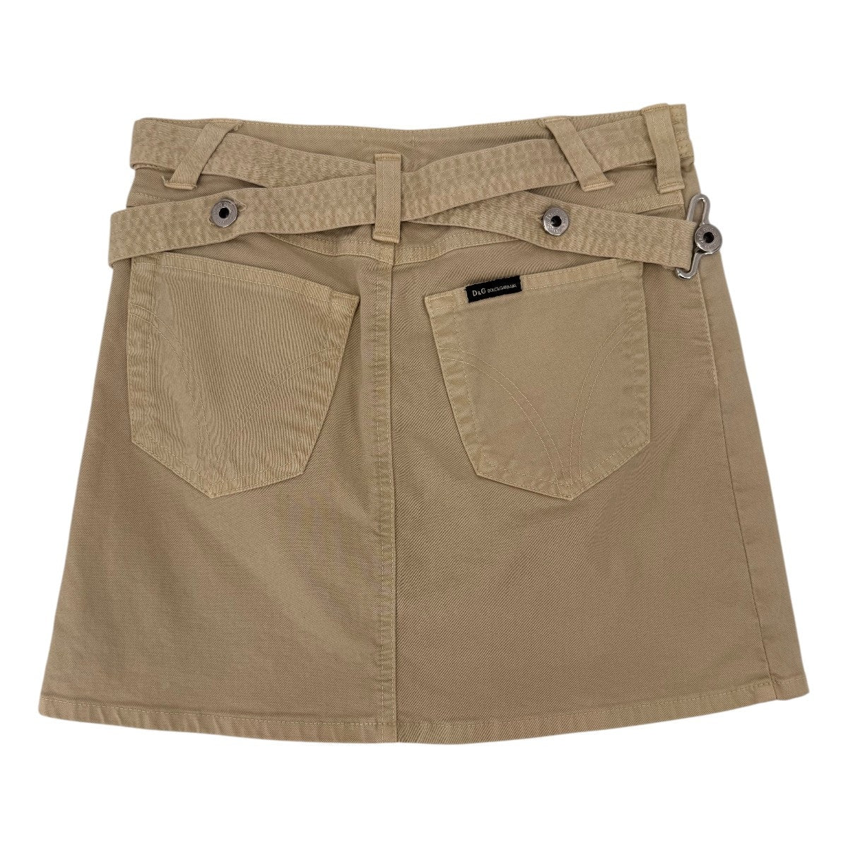 Dolce & Gabbana Cotton Blend Cargo Belted Mini Skirt