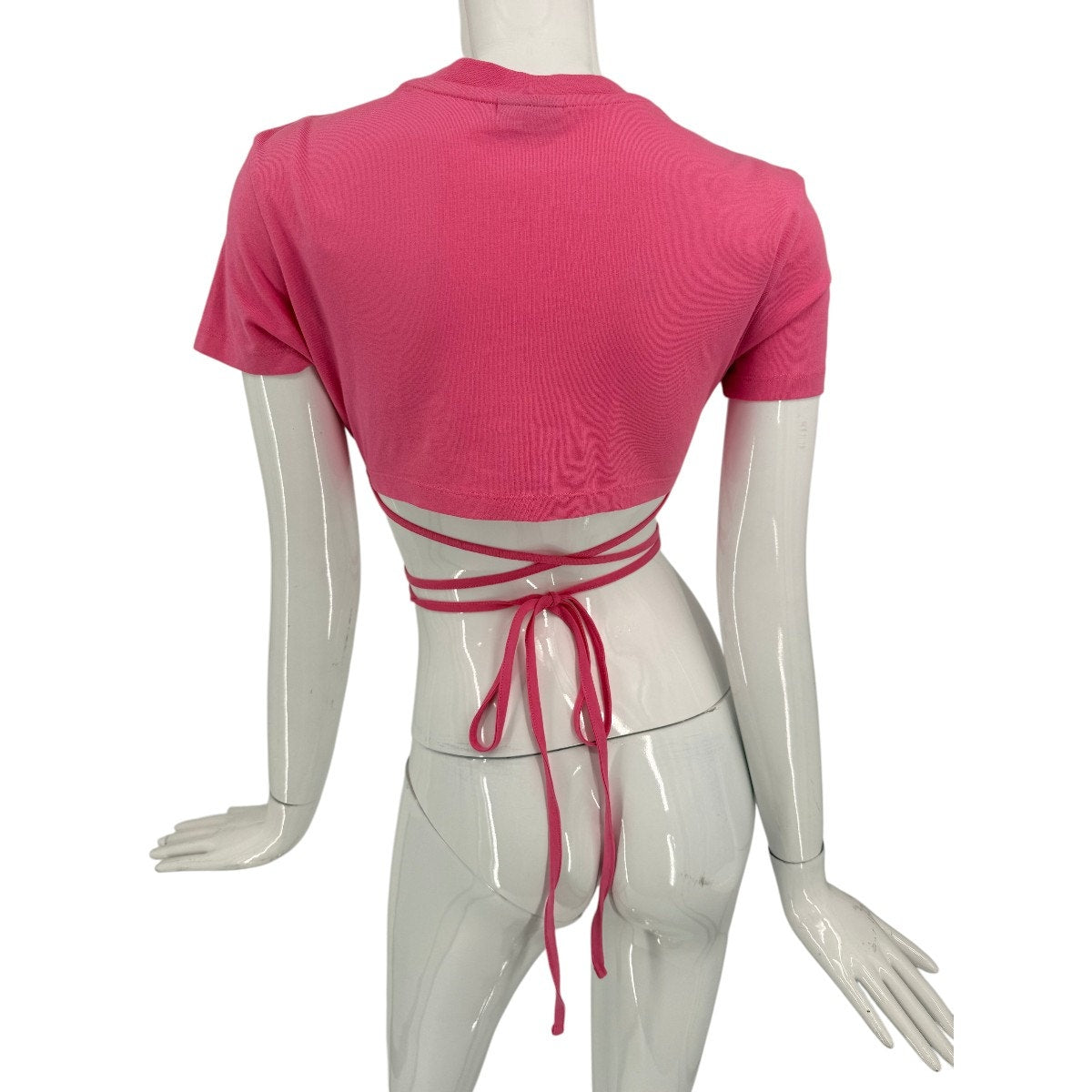 Jacquemus Cotton Ribbed Knit Le T-Shirt Baci Crop T-Shirt