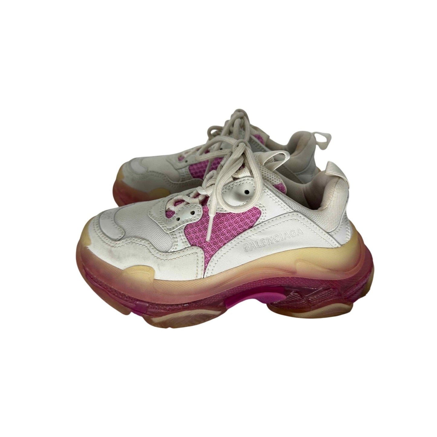 Balenciaga Mesh Triple S Clear Sole Trainers Sneakers