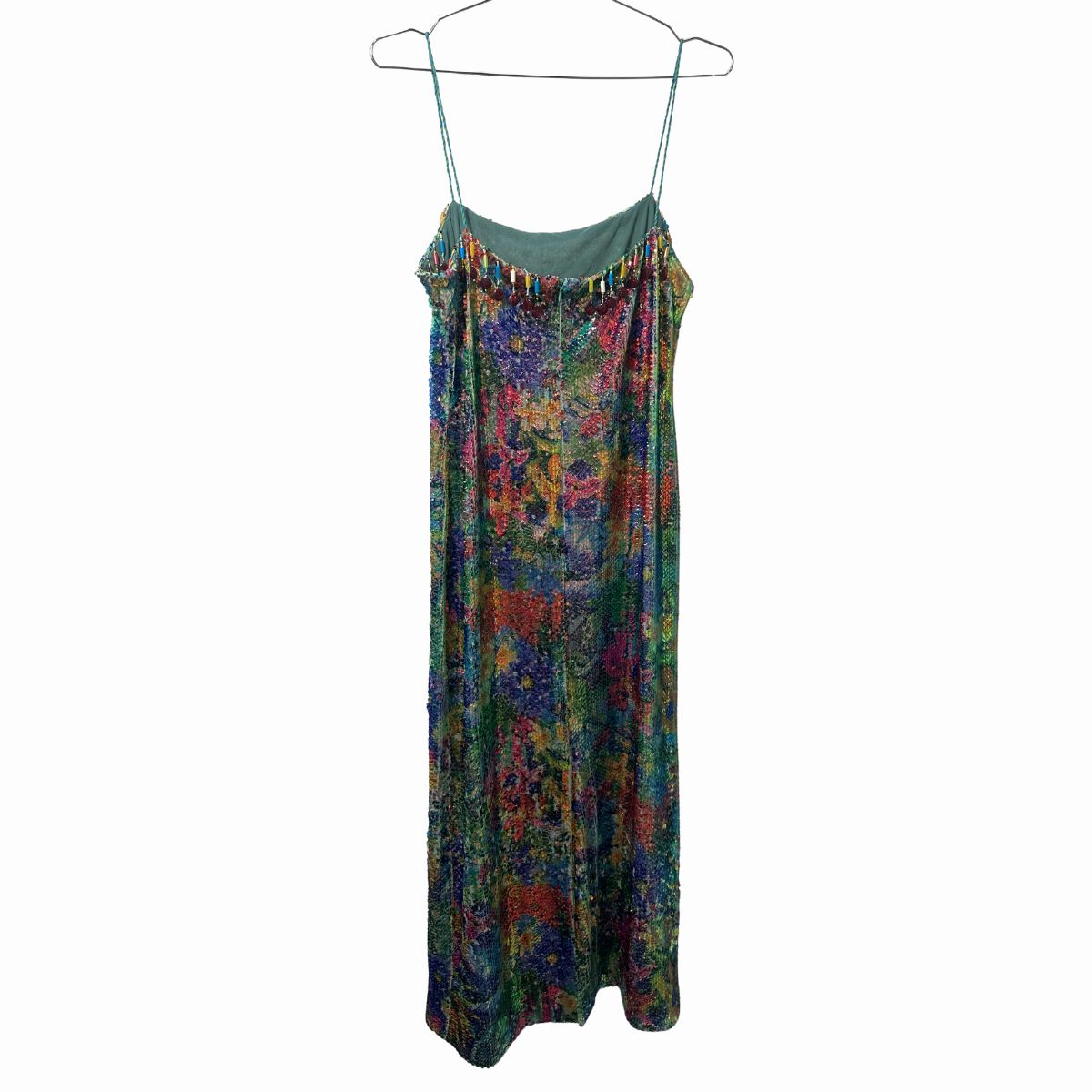 Alexis Aiya Beaded Sequin Spaghetti Strap Midi Dress