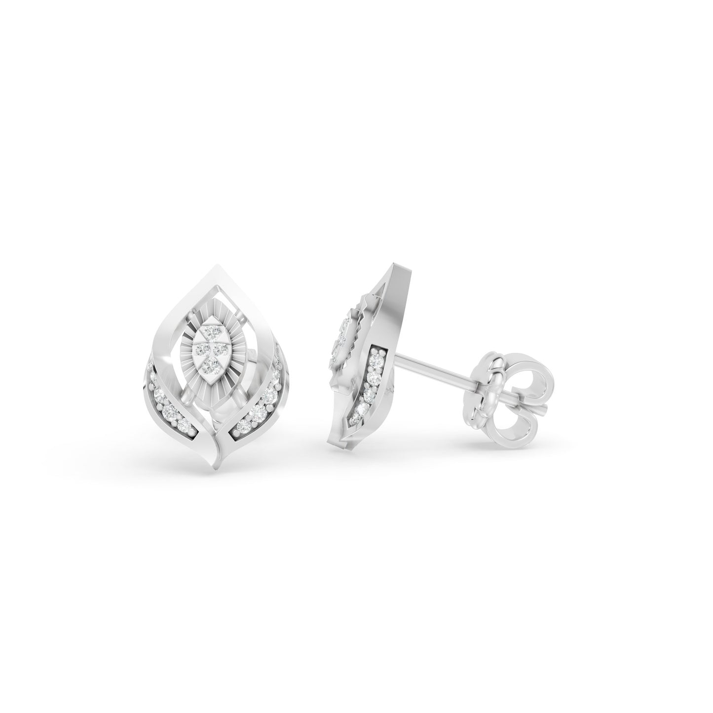 0.11 TCW 14K White Gold Diamond Stud Earrings