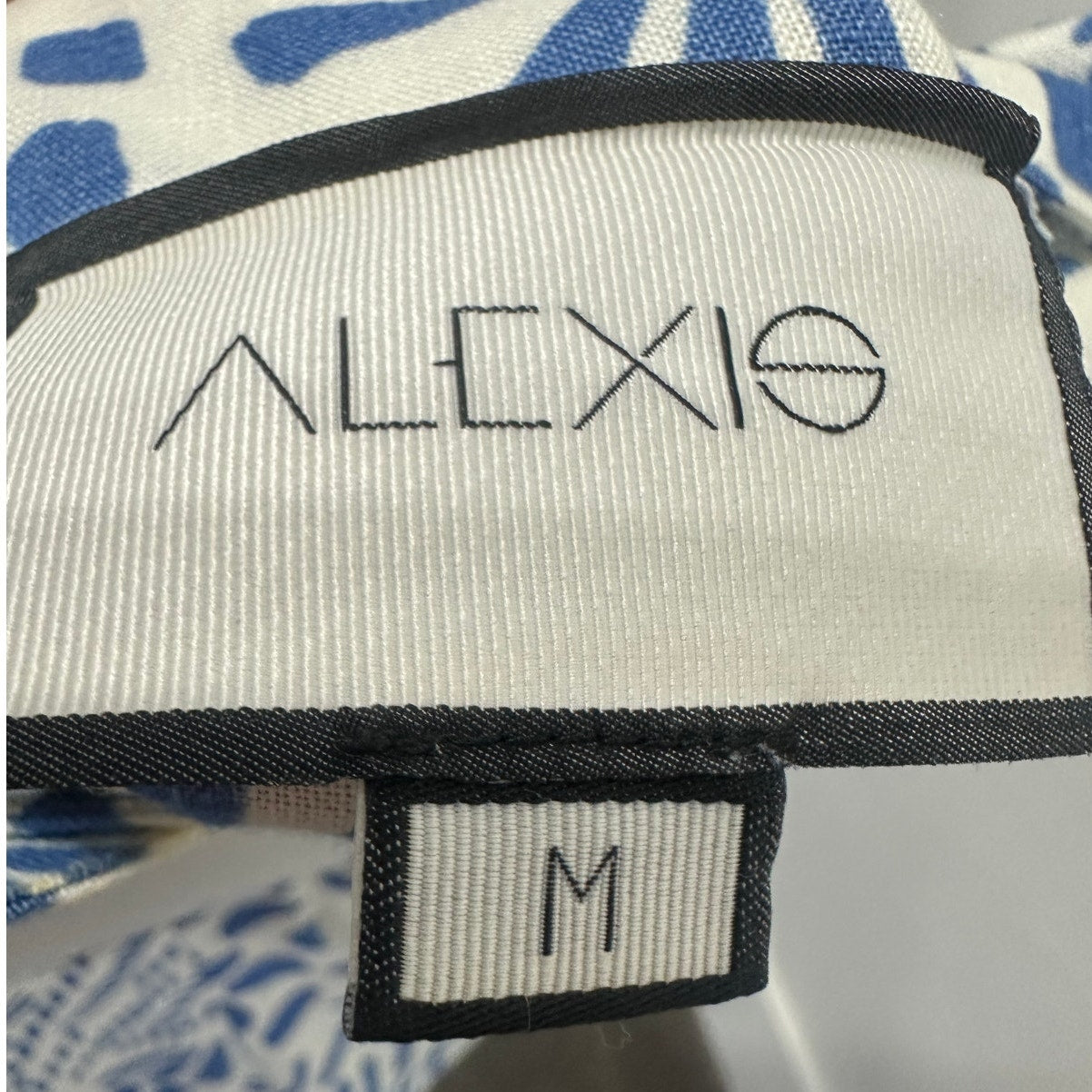 ALEXIS Blue & White Printed Crop Top and Wide Leg Pants Set