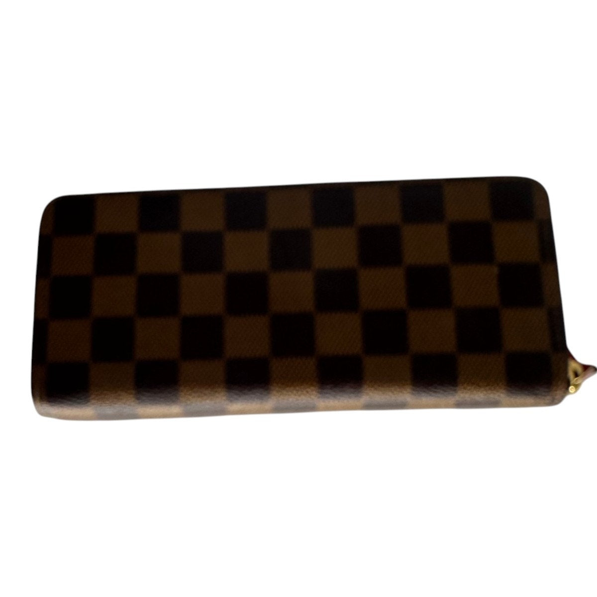 Louis Vuitton Clemence Wallet Damier Ebene Rose Ballerine Women's One Size