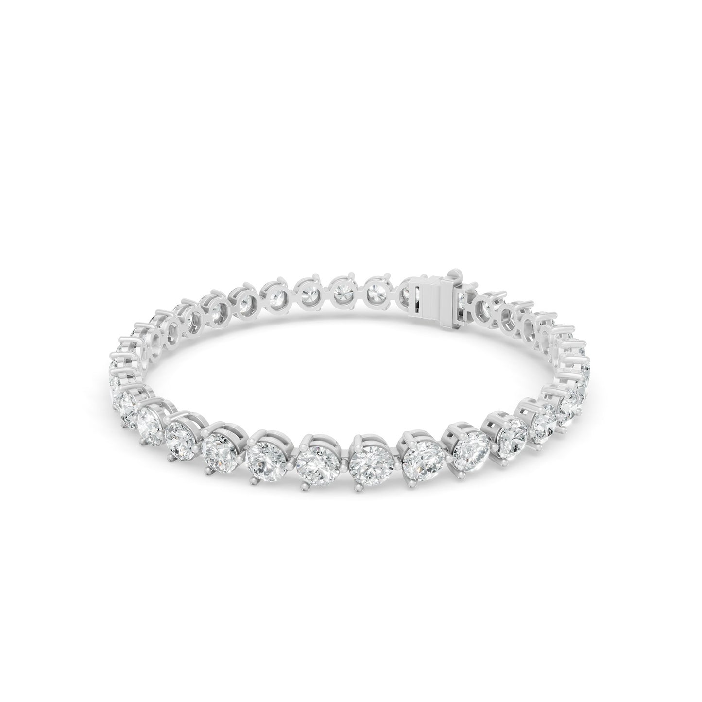 12.25 ctw Diamond 3 Prong Bracelet 14K White Gold Tennis Bracelet
