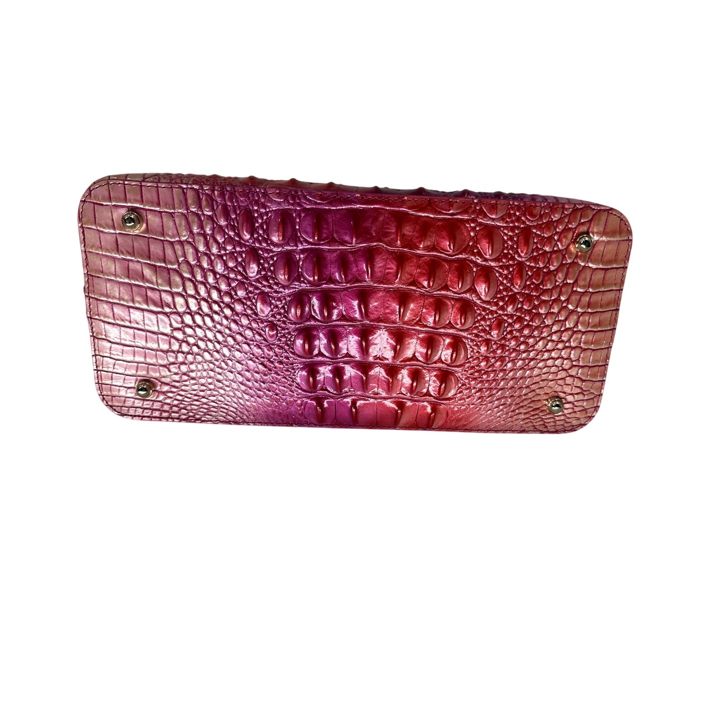Brahmin Croc Embossed Leather Ombre Duxbury Satchel Bag