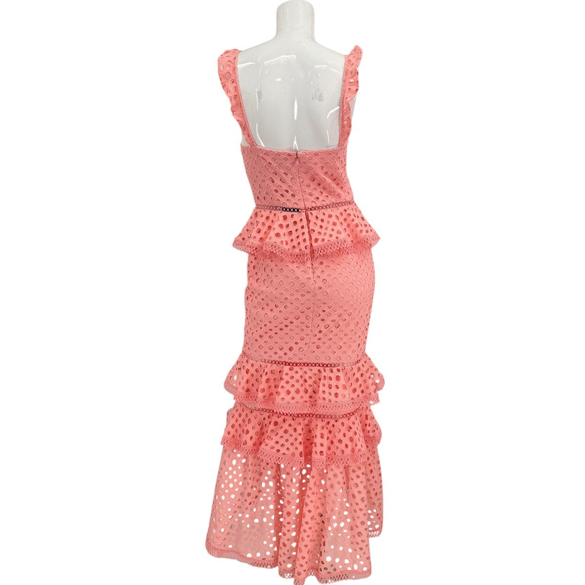 NBD Cotton Haze  Ruffle Trim Flutter Sleeves Midi Dress Pink Women's Size S