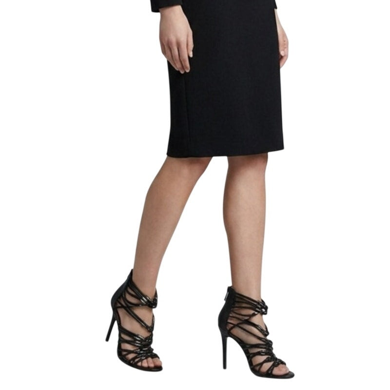 Halston Heritage Ania Black Strappy Stiletto Sandals Leather