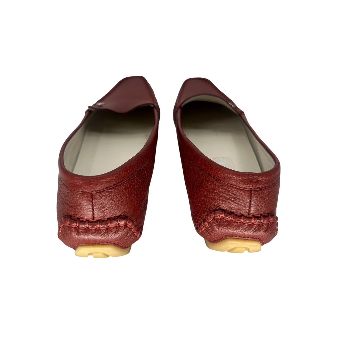Gucci Leather Logo Accent Slip On Moccasin Flats Loafers
