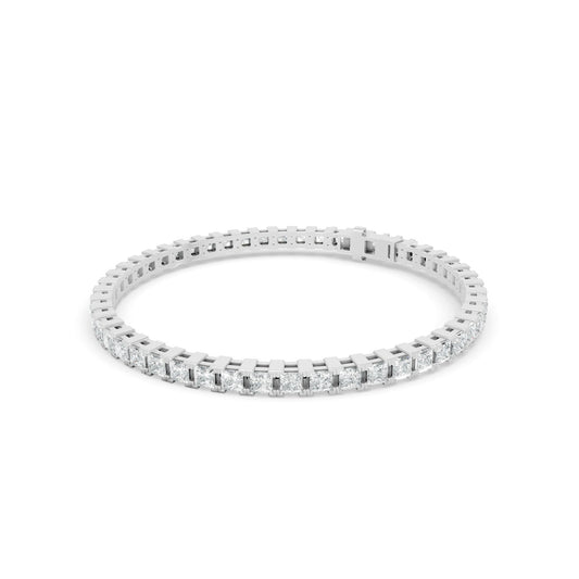 7.30 ctw Diamond Princess Braclate 14K White Gold Tennis Bracelet