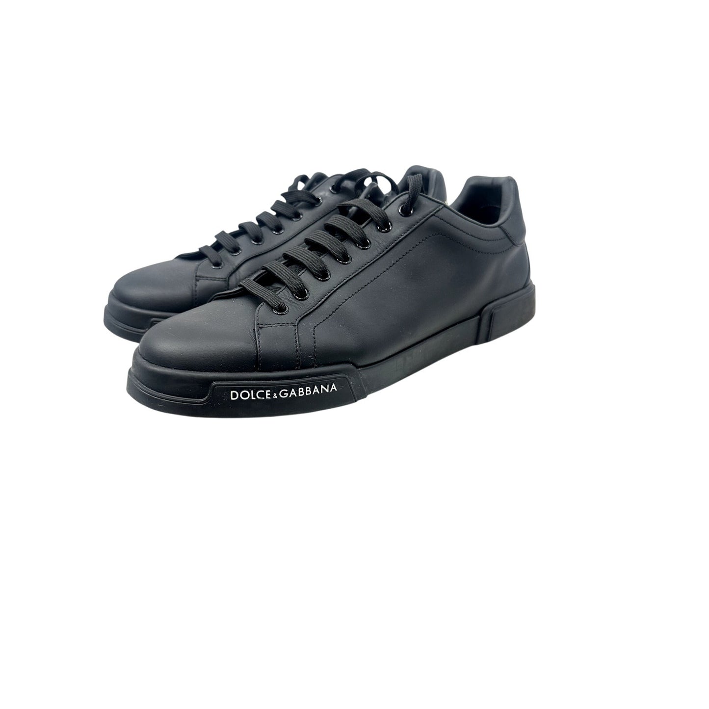 Dolce & Gabbana Leather Portofino Lace Up Sneakers