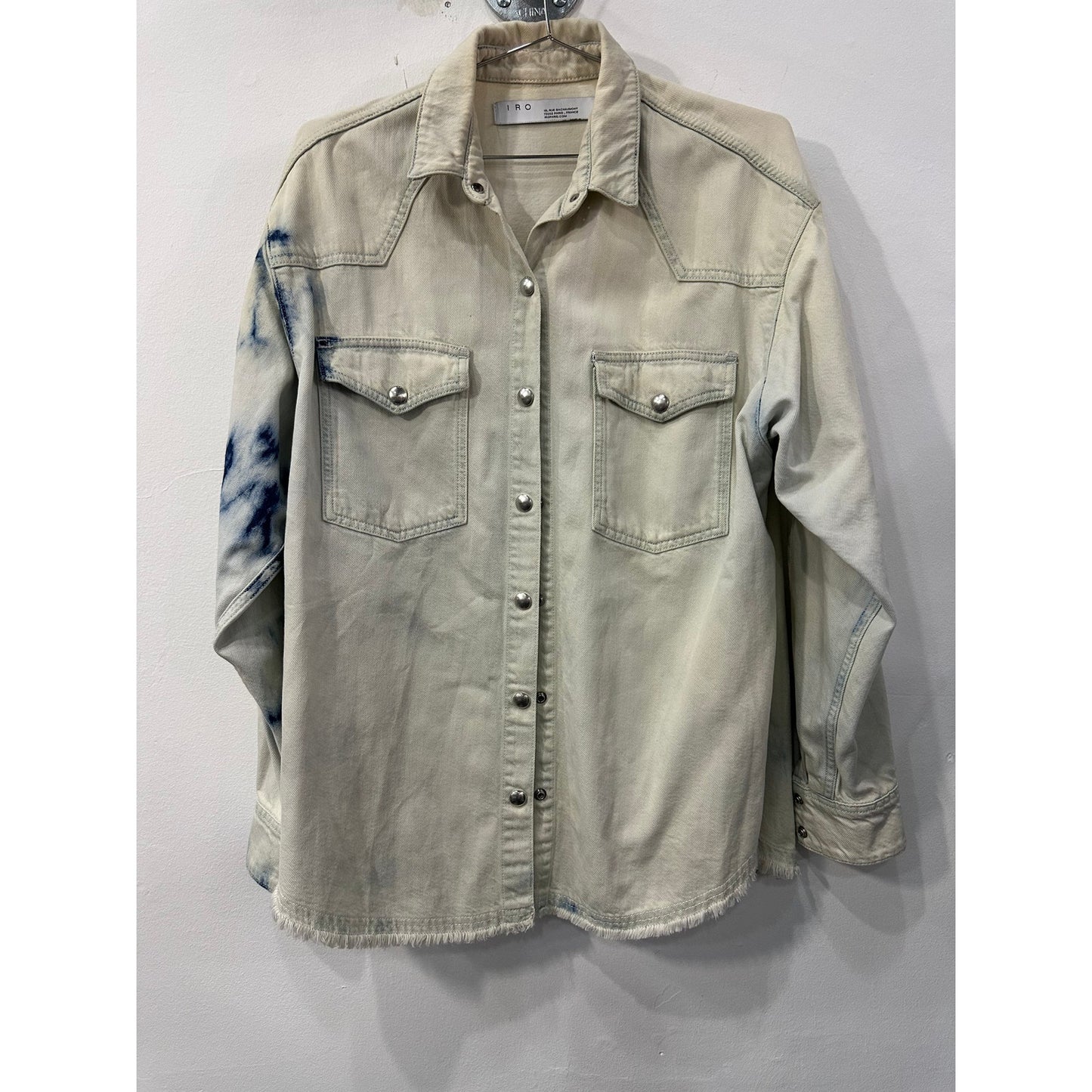 Iro Paris Wash Cotton Inola Tie-Dye Collared Trucker Jacket