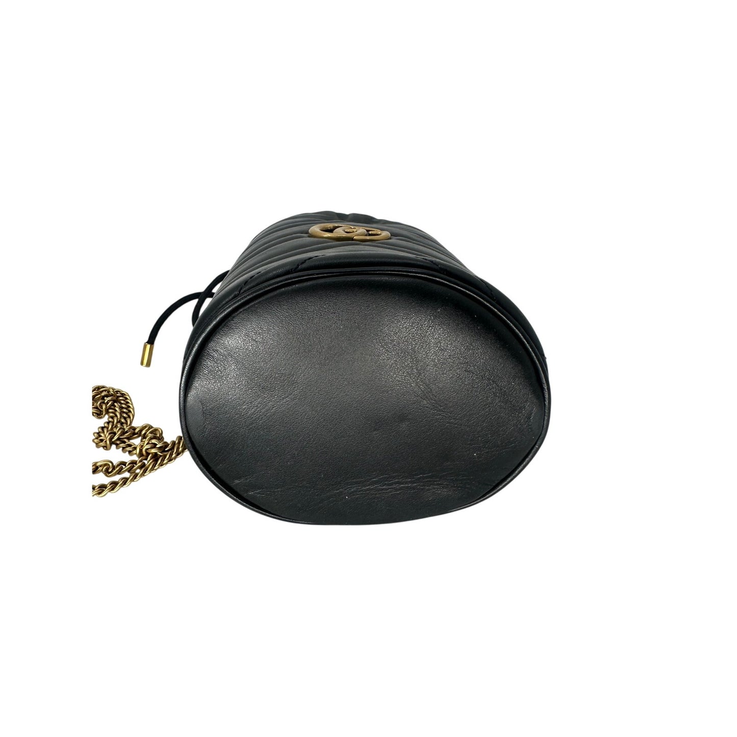 Gucci Leather Quilted GG Marmont Mini Bucket Bag