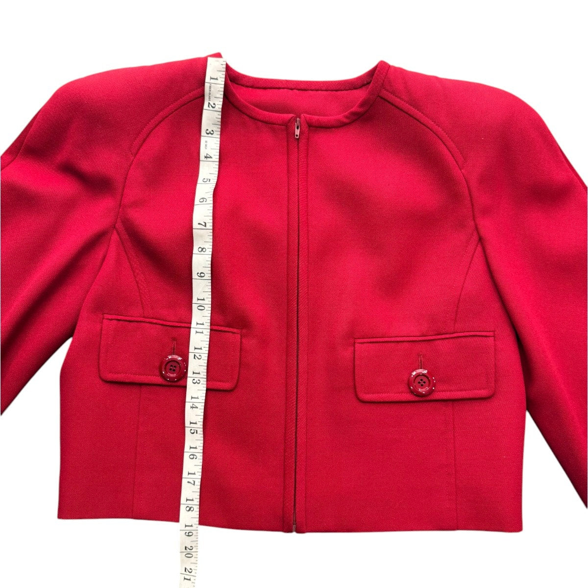 Valentino Classic Cropped Long Sleeve Full Zip Jacket